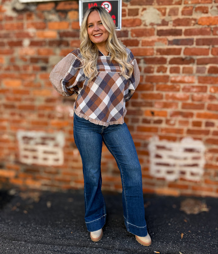 Mocha Navy Top