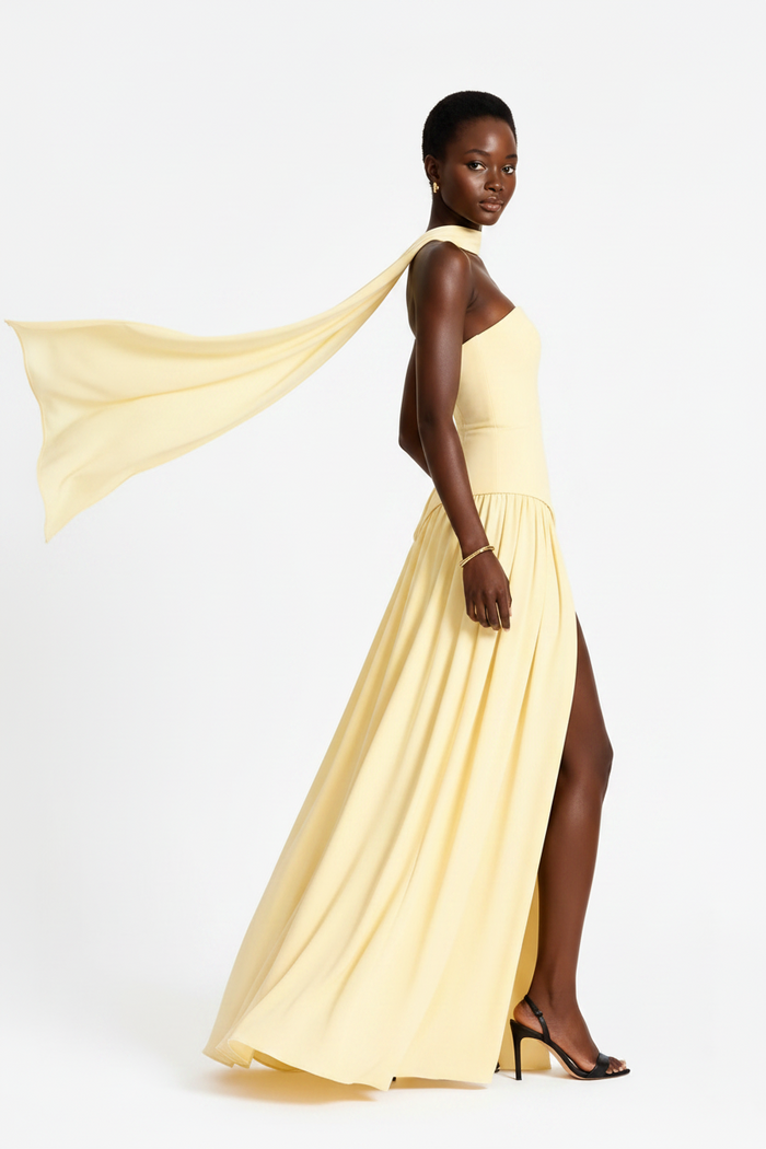 Monroe Contrast Color Ribbon Party Dress