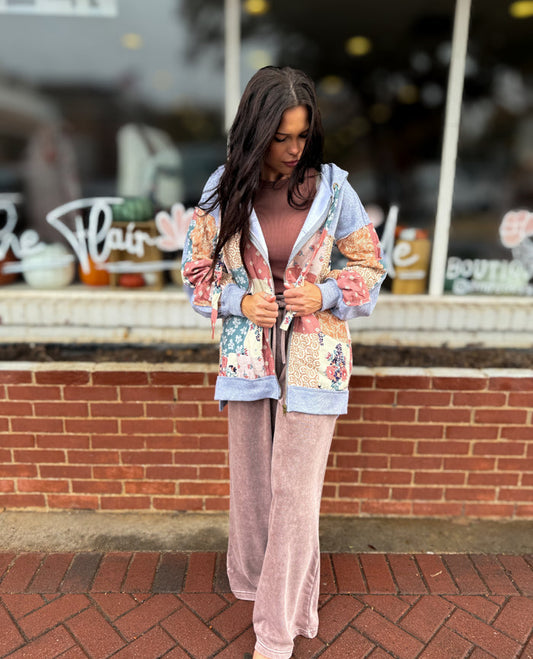 Multi Grey Patch Hoodie