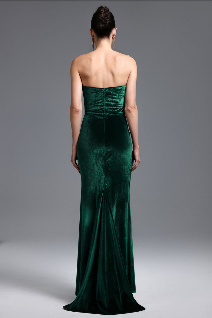 Natalie Strapless Velvet Gown