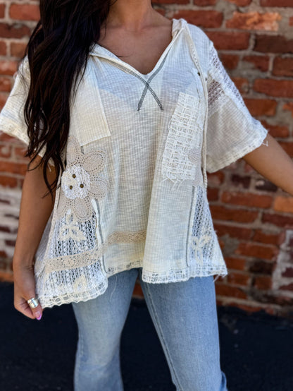 Natural Floral Top