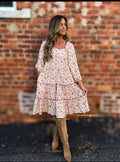 Natural Velvet Midi Dress