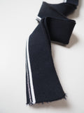 Navy and Silver Sparkle Stripe Double Ribbed Cuff 4cm