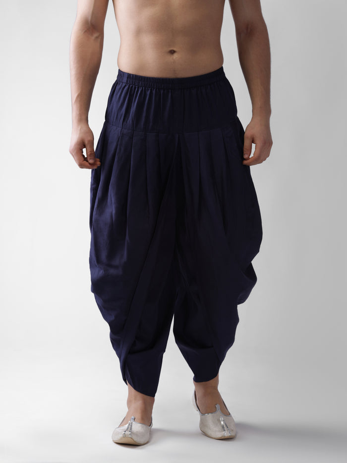 Navy Blue Solid Elasticated Dhoti