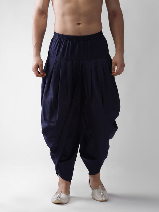 Navy Blue Solid Elasticated Dhoti