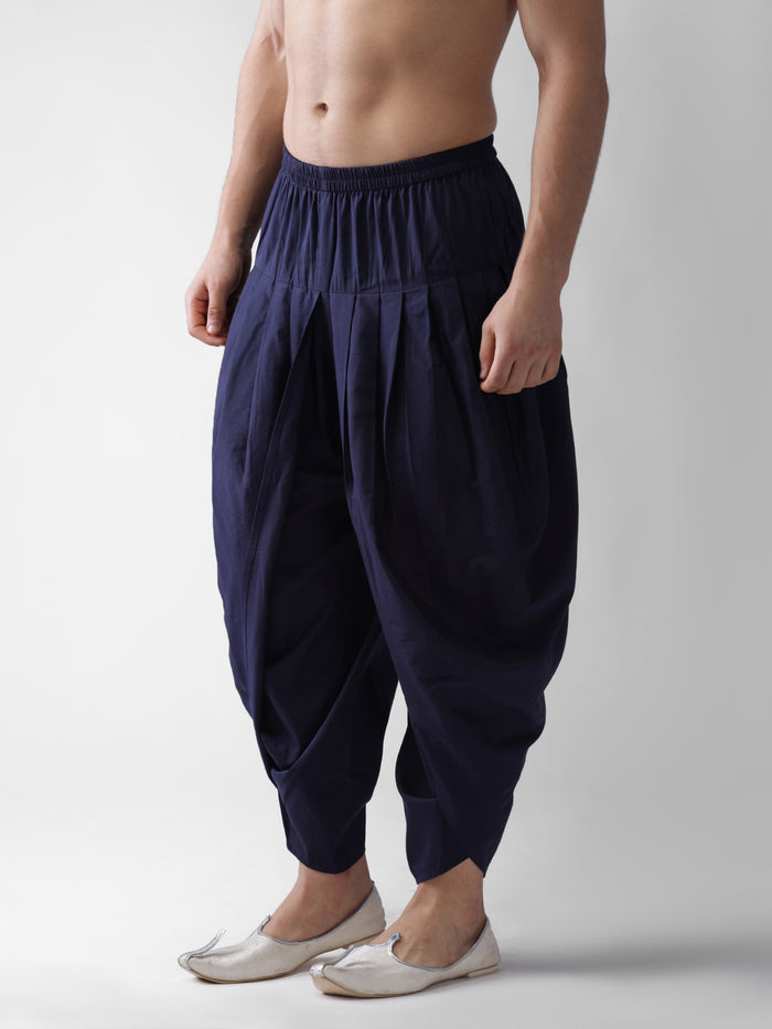 Navy Blue Solid Elasticated Dhoti