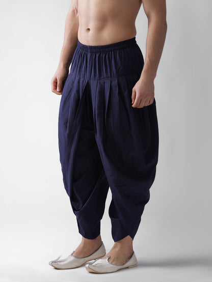 Navy Blue Solid Elasticated Dhoti