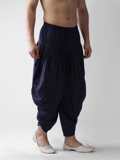 Navy Blue Solid Elasticated Dhoti