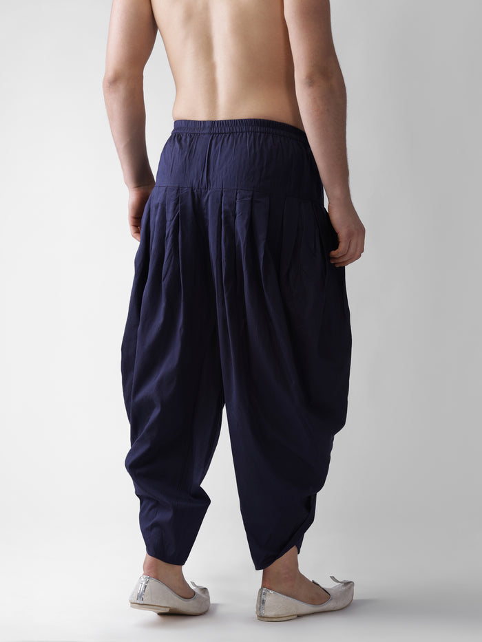 Navy Blue Solid Elasticated Dhoti