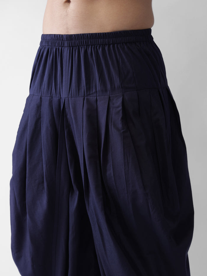 Navy Blue Solid Elasticated Dhoti