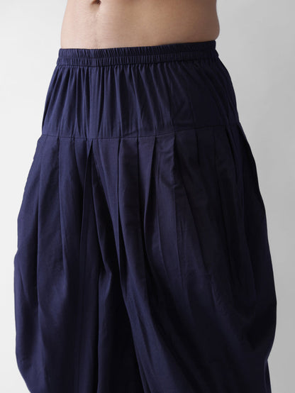Navy Blue Solid Elasticated Dhoti