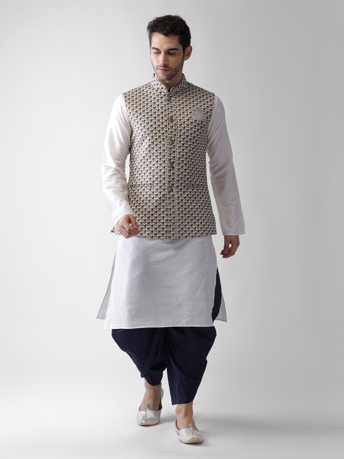 Navy Blue Solid Elasticated Dhoti
