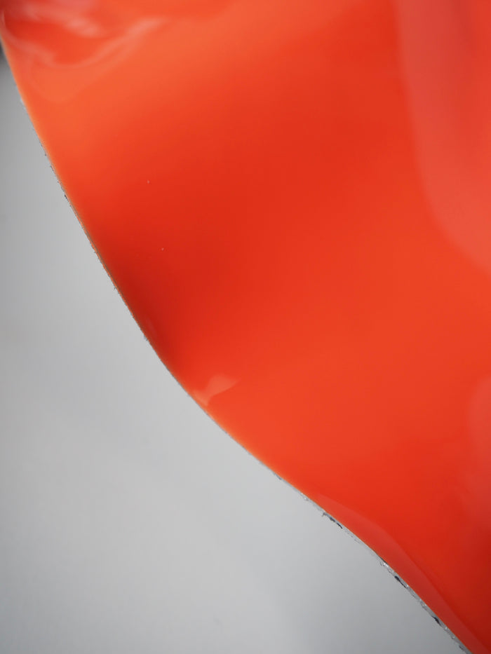 Neon Orange Patent Calfskin Leather