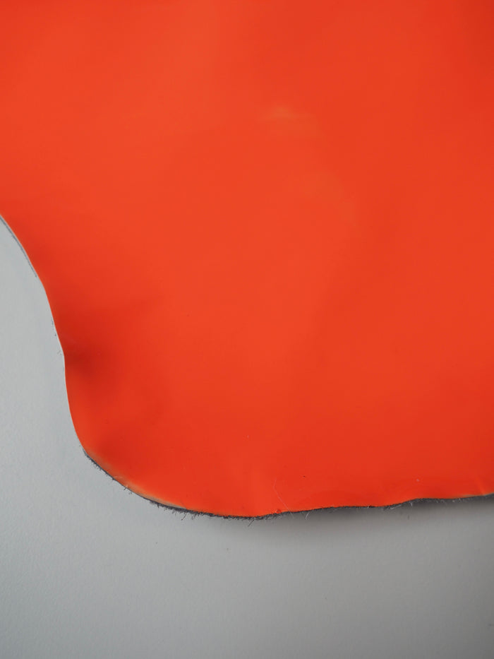 Neon Orange Patent Calfskin Leather