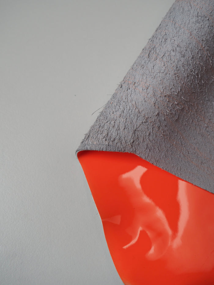 Neon Orange Patent Calfskin Leather
