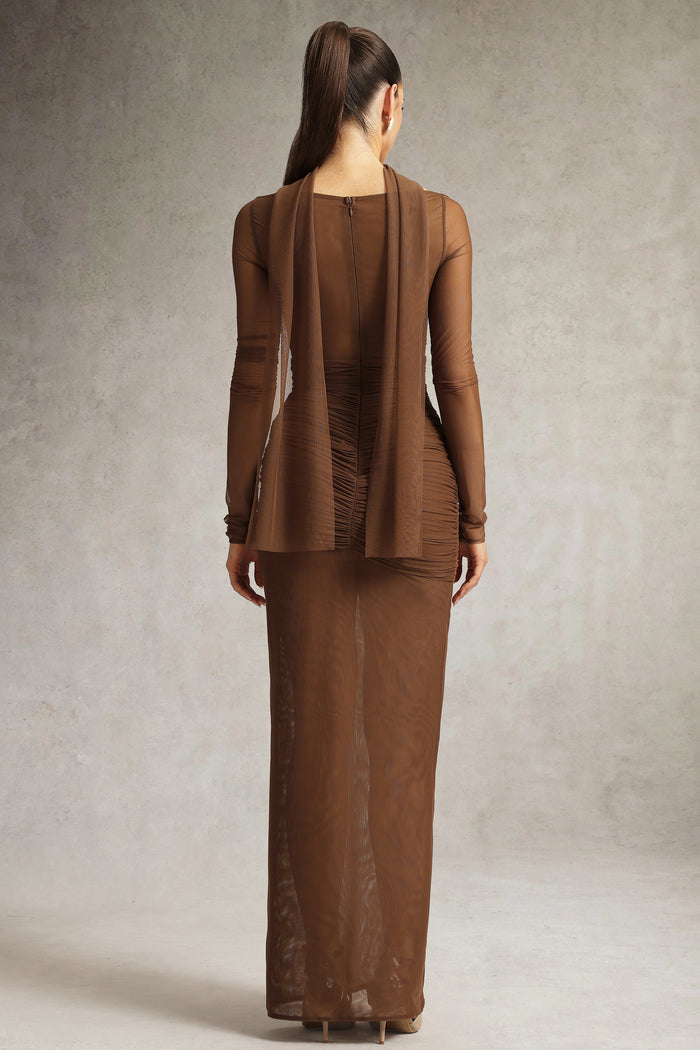 Nicole draped knit maxi dress