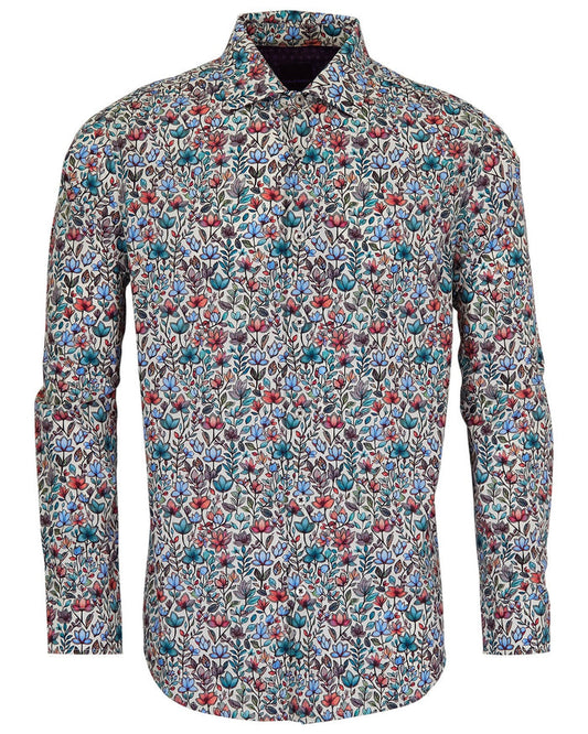 NICOLI MYSTIC FLORAL COTTON SHIRT - IVORY