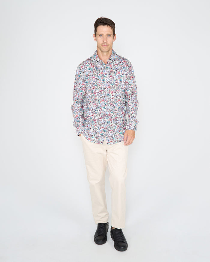 NICOLI MYSTIC FLORAL COTTON SHIRT - IVORY