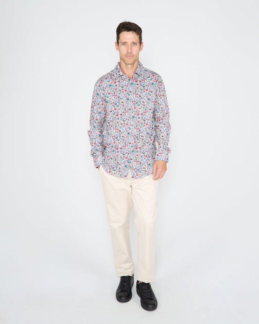 NICOLI MYSTIC FLORAL COTTON SHIRT - IVORY