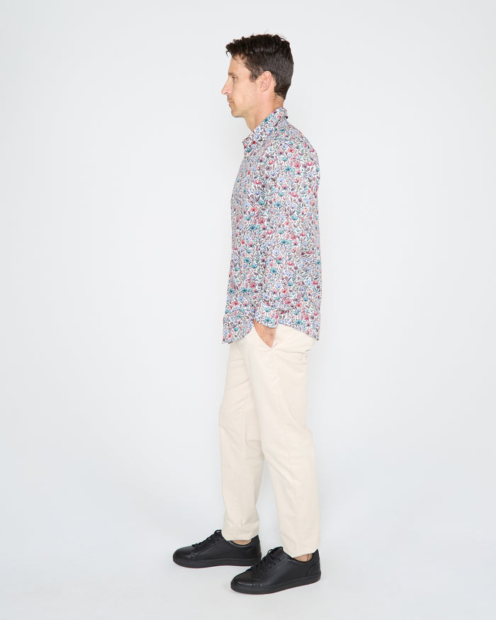 NICOLI MYSTIC FLORAL COTTON SHIRT - IVORY
