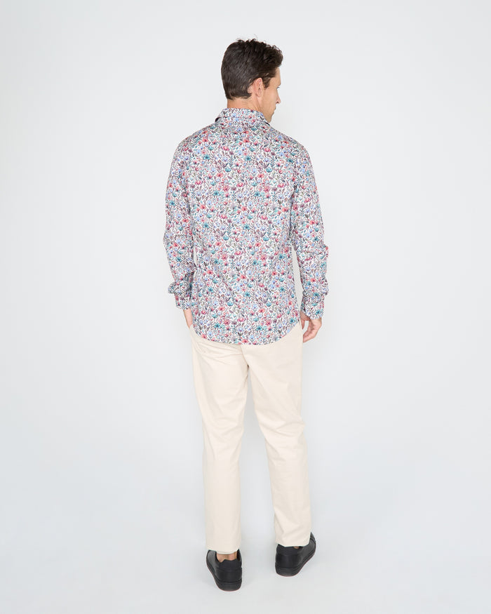 NICOLI MYSTIC FLORAL COTTON SHIRT - IVORY