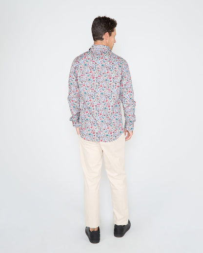 NICOLI MYSTIC FLORAL COTTON SHIRT - IVORY