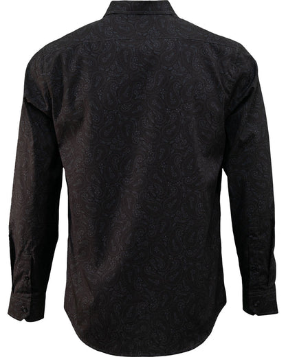 NIGEL PERUGIA PAISLEY SHIRT - BLACK
