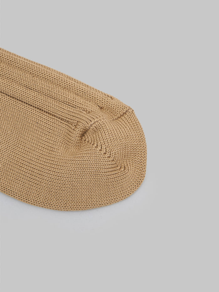 nishiguchi kutsushita egyptian cotton ribbed socks cafe au lait toe