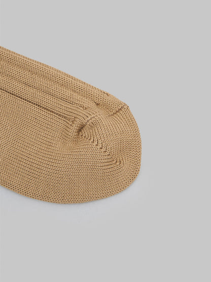 nishiguchi kutsushita egyptian cotton ribbed socks cafe au lait toe