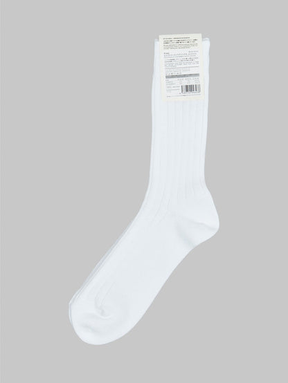 nishiguchi kutsushita egyptian cotton ribbed socks off white label