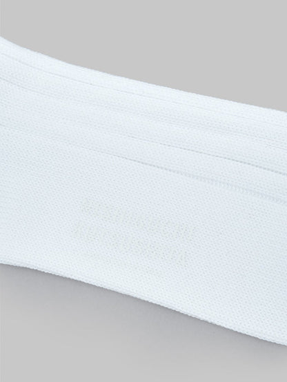 nishiguchi kutsushita egyptian cotton ribbed socks off white logo