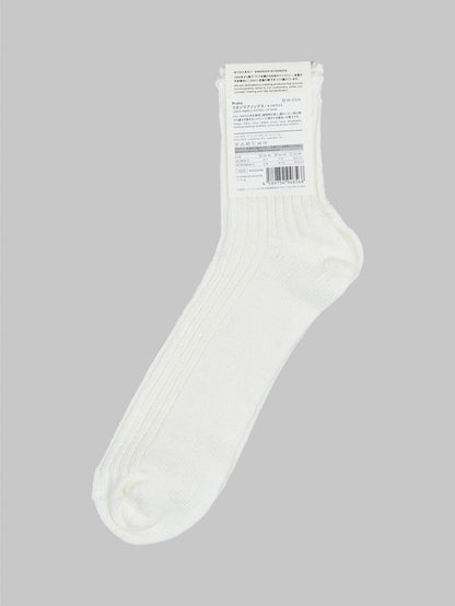 nishiguchi kutsushita linen ribbed socks off white composition