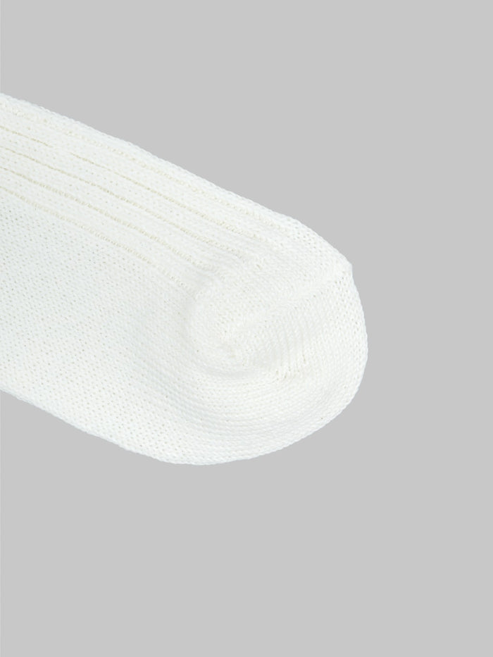 nishiguchi kutsushita linen ribbed socks off white toe