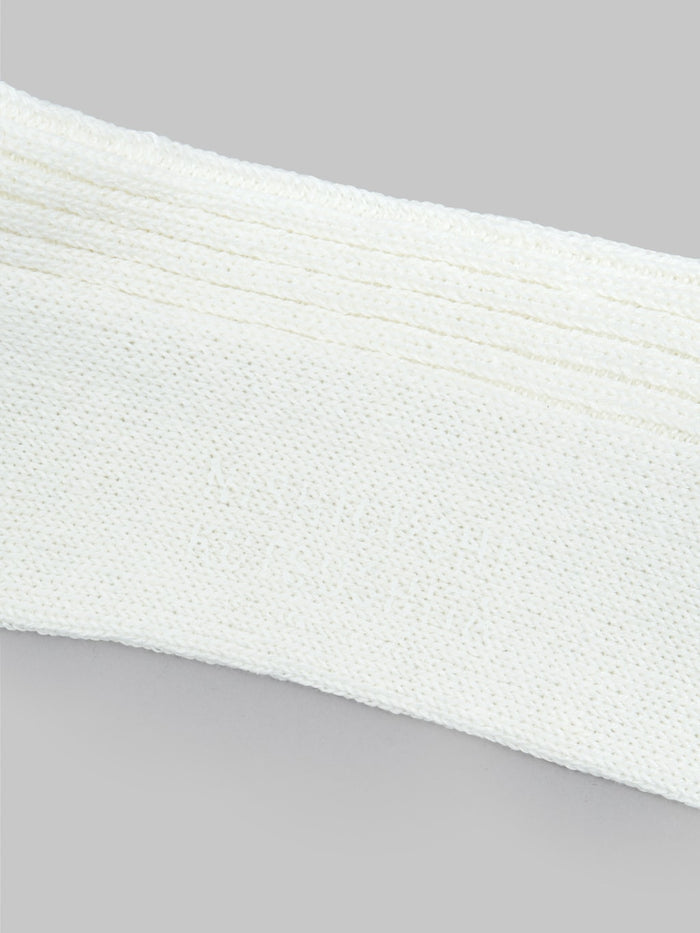nishiguchi kutsushita linen ribbed socks off white fabric