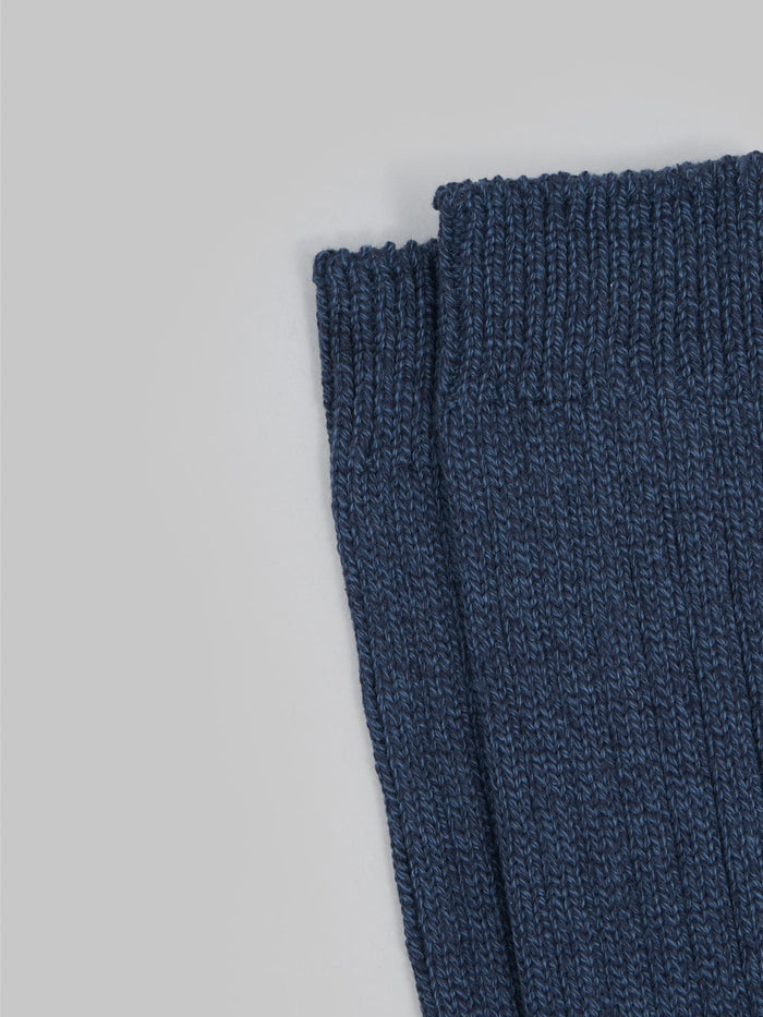 nishiguchi kutsushita luxurious cotton ribbed socks denim elastic band