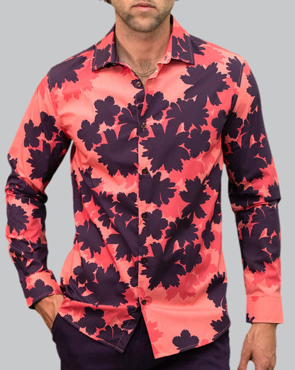 NORMAN SALERNO FLORAL SHIRT - ROSA