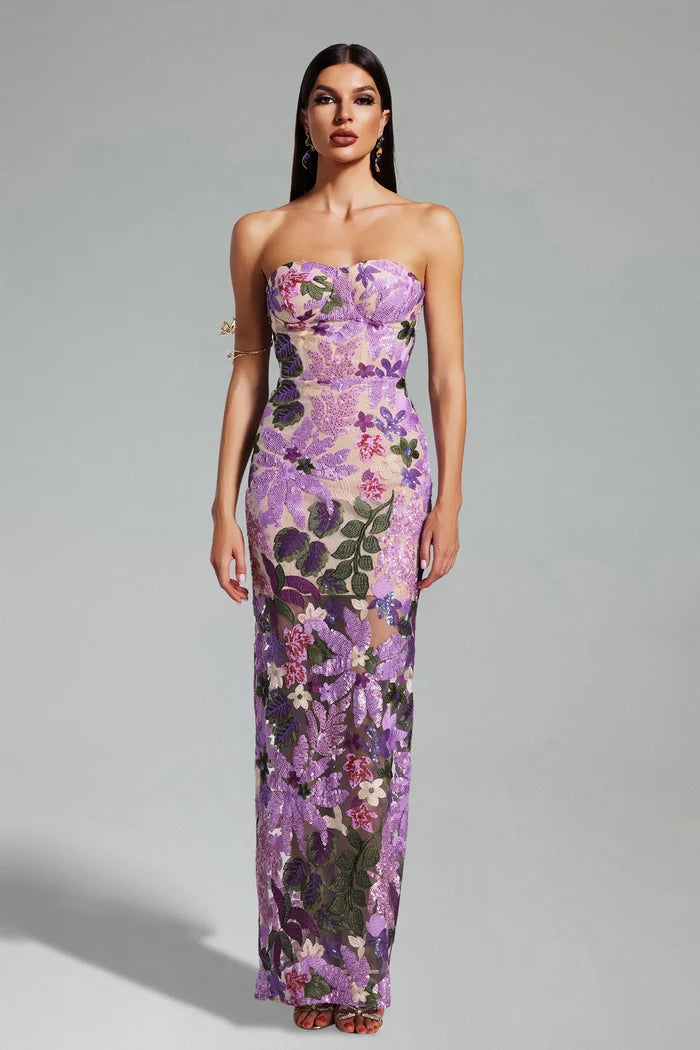 Normani Floral Sequin Elegance Gown