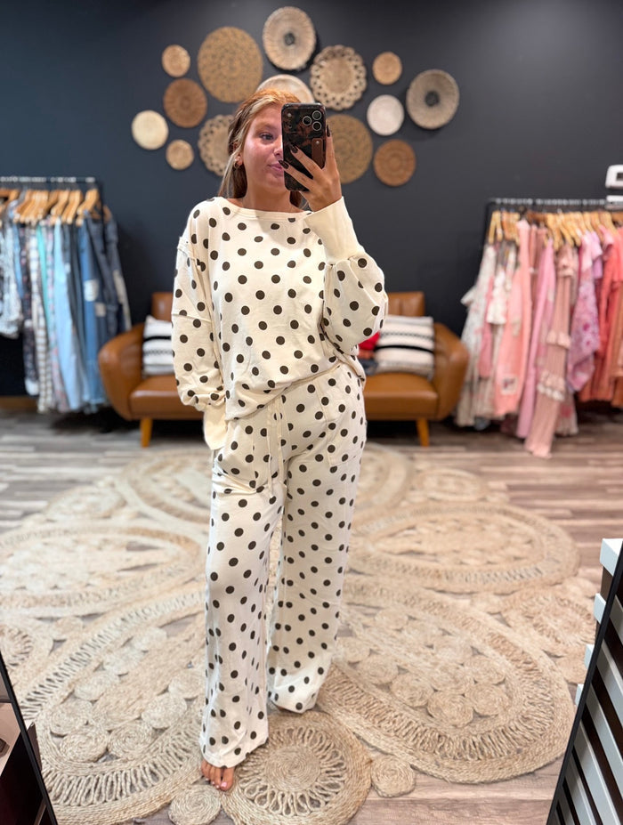 Oatmeal Polka Dot Pants