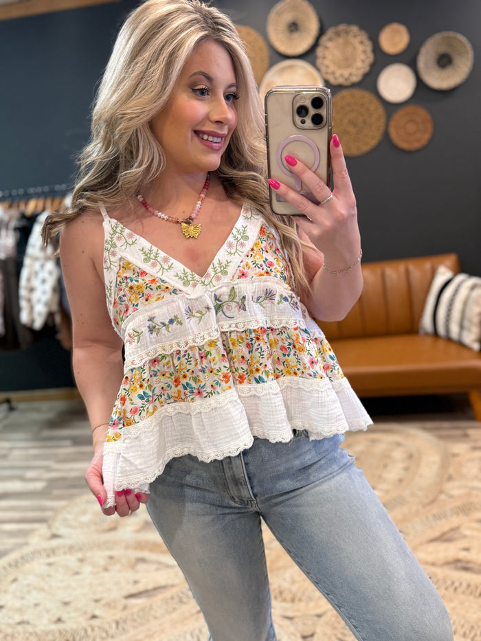 Off White Gauze Top