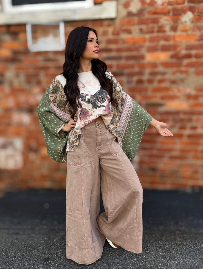 Olive Free Bird Poncho
