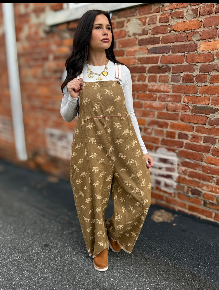 Olive Grey Overalls
