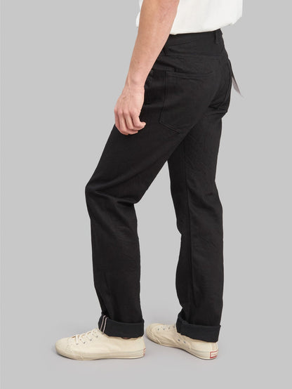 oni 286 jet black denim 13oz neat straight selvedge jeans  style