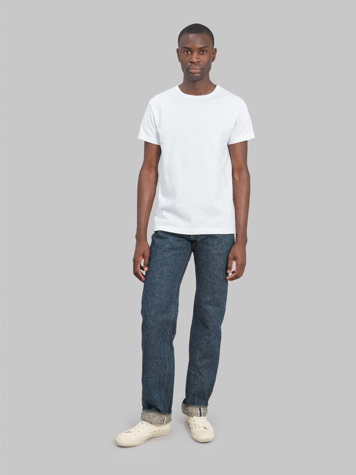 oni 288 crushed concrete denim regular straight jeans model front fit