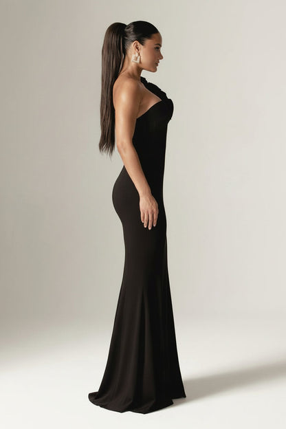 Paris Floral Strapless Maxi Dress