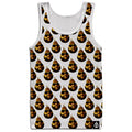 A Pear White tank top by Stay Sick Clothing, featuring a repeating print of a man’s face in gold sunglasses and hat, plus a small white anchor logo at the bottom right—ideal for a standout Final Print.