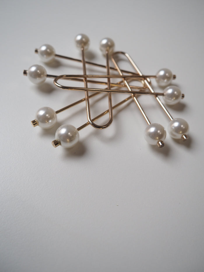 Pearl + Gold Slide Pin