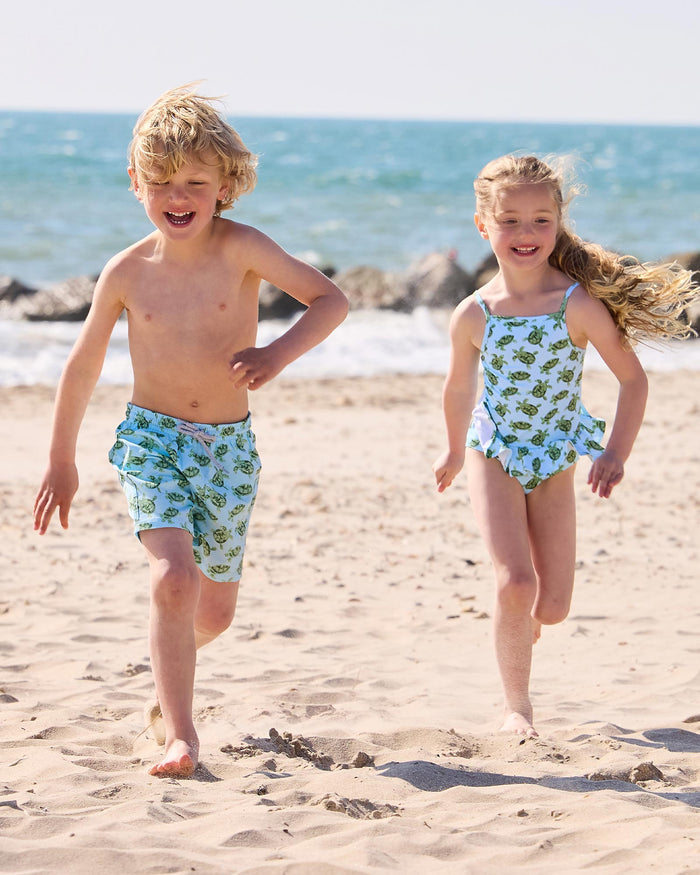 Hampton Swim Swimsuit Peplum Swimsuit in Turtle