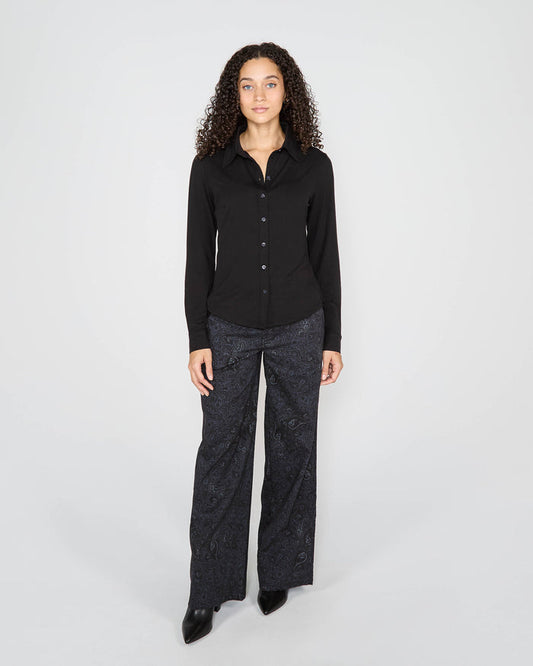 PHILLIS MONTGAT PAISLEY TAILORED PANT - BLACK