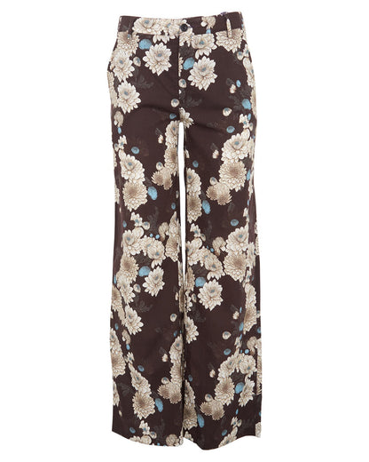PHILLIS SERIOUS FLORAL TAILORED PANT - BLACK