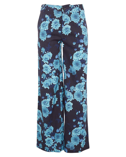 PHILLIS SERIOUS FLORAL TAILORED PANT - NAVY